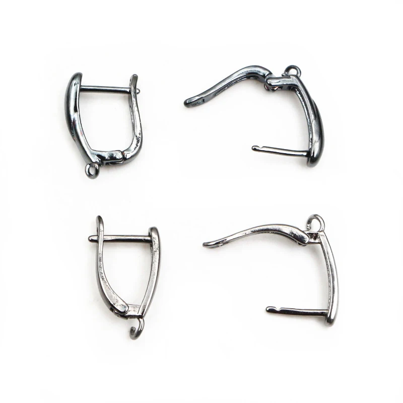 2-Styles French Earring Hooks Lever Back Open Loop Setting for DIY Earring Clips Clasp Jewelry Making Accessories Findings 10pcs