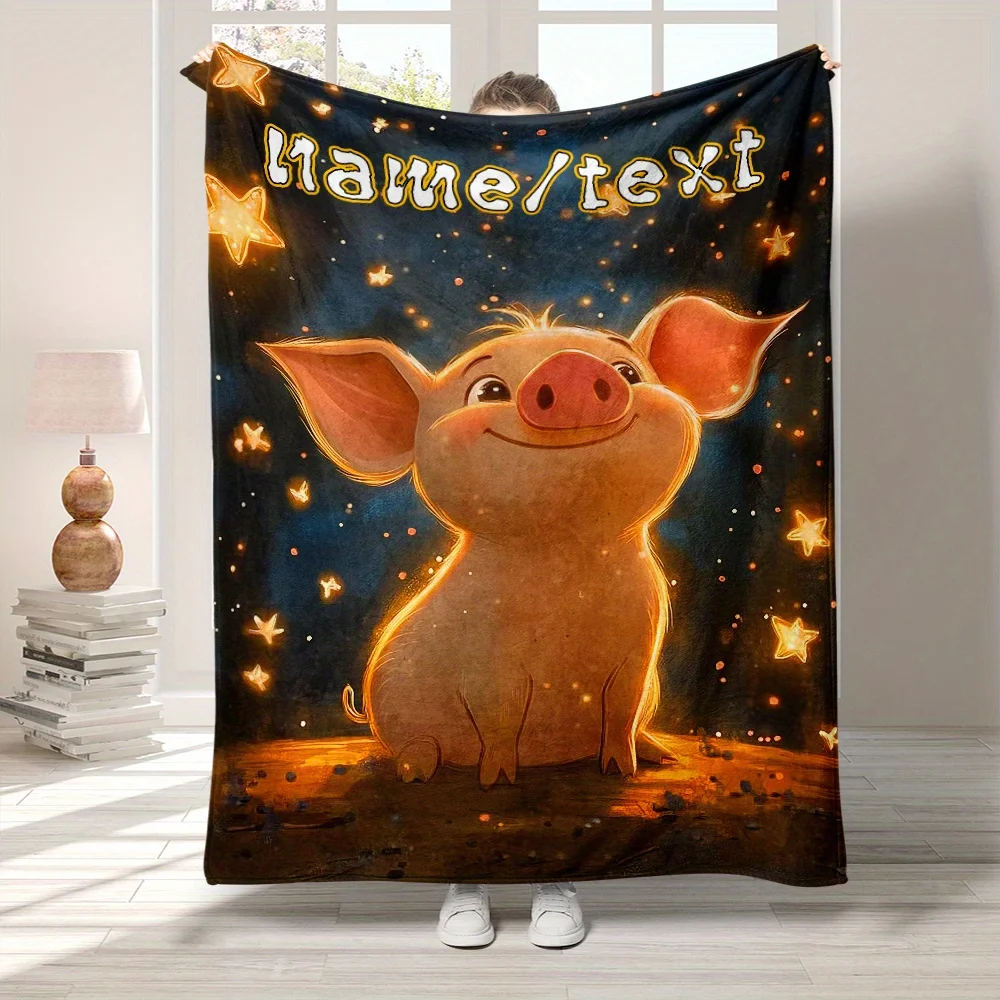 Ti Caldi Manta De Franela Suave De Cerdo Con Margaritas, Acogedora, Ligera Y Esponjosa, Perfecta Para Sofá, Cama, Viajes, Encantadora Decoración Del Hogar Para Uso En Interiores Y Exteriores, 80 X