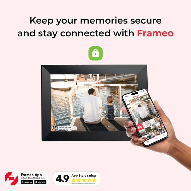 FUNCARE Cadre Photo Numérique WiFi 10,1 Pouces, Mémoire 32 Go, Écran Tactile HD 1280x800 IPS, Partage De Photos Vidéos Via APP, Rotation Automatique, Support Multilingue