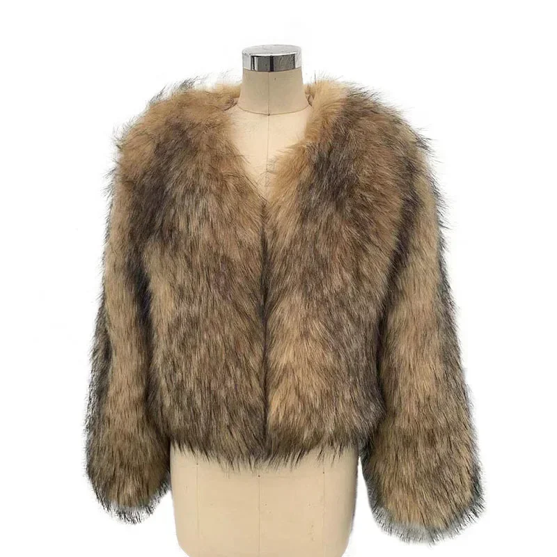 Fur Autumn and Winter New Fashion Coat Women's Leisure Long Sleeve Raccoon Fur Coat