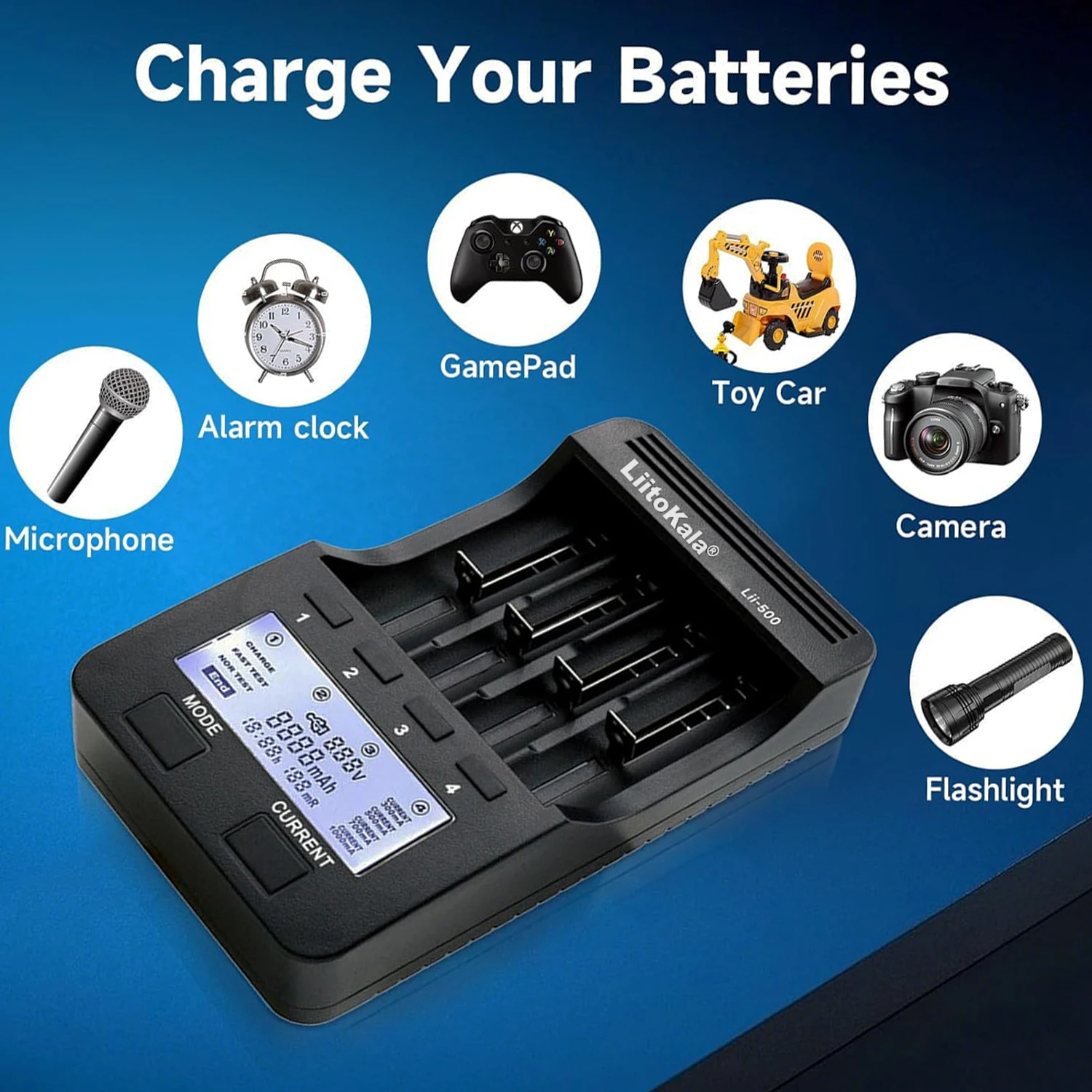 Liitokala Advanced NiMH Battery Charger with LCD Display