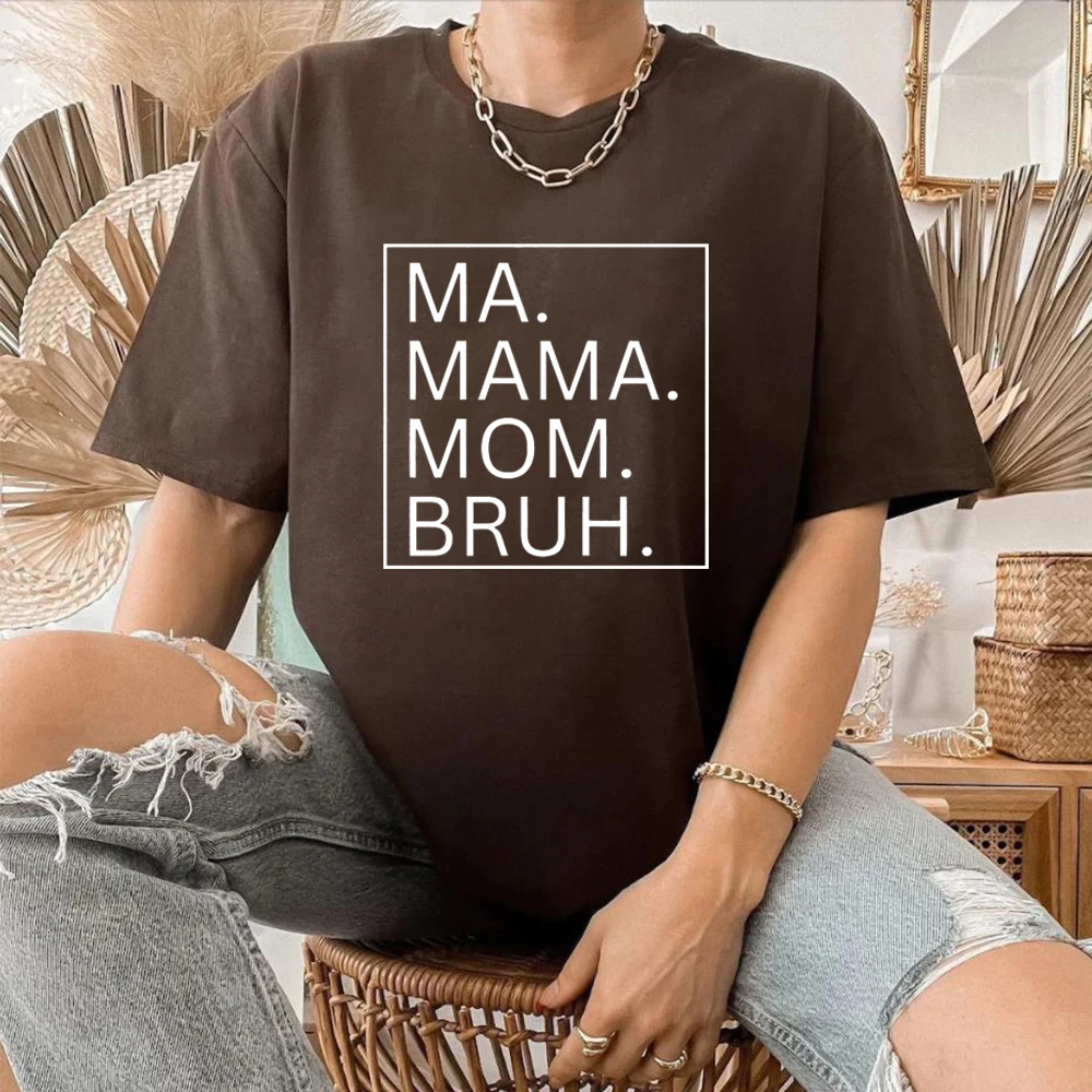 Ma Mama Mom Bruh Letter Print T Shirt Mama Shirt Mommy