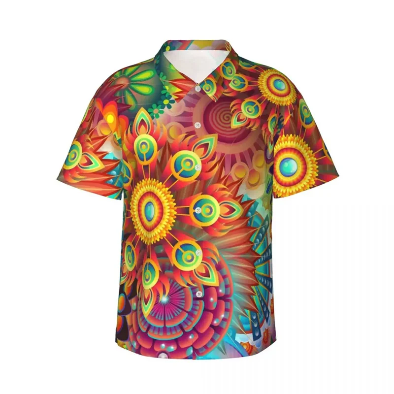 

Рубашка для мужчин и женщин, модная уличная одежда с 3D разноцветным цветочным принтом, на пуговицах, блузка в стиле Харадзюку, Y2k, лето