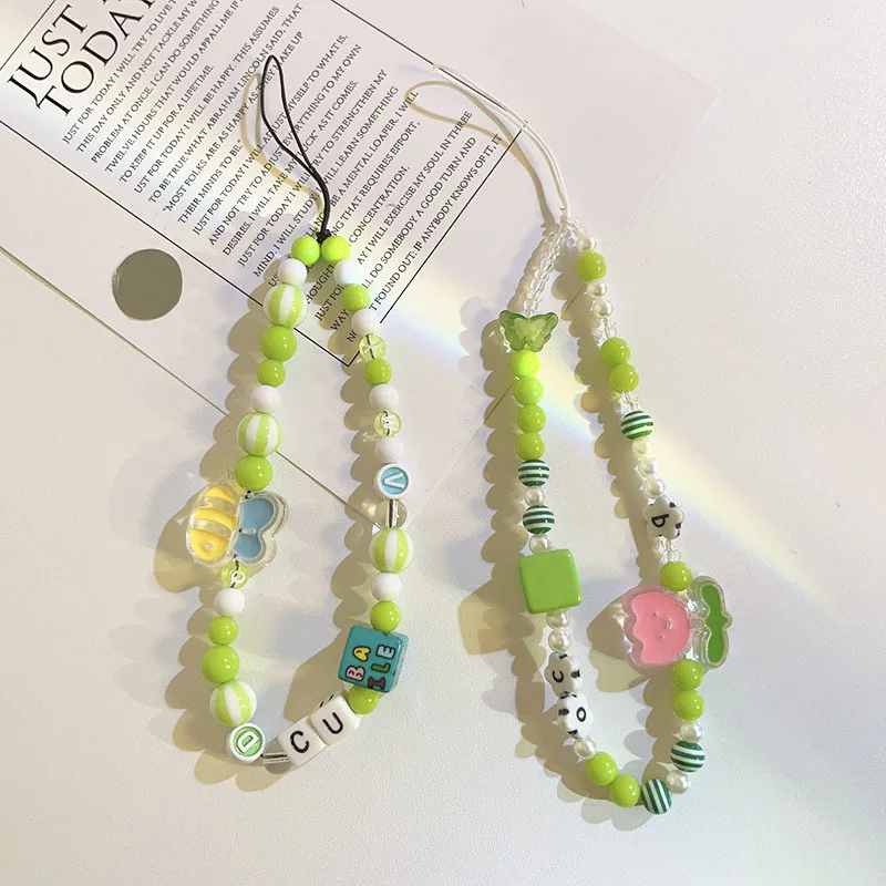 Soft Color Bead Lanyard Keychain - 3 in 1 Universal Bag, Phone Case & Camera Strap Pendant, Adjustable Women Accessory Gift