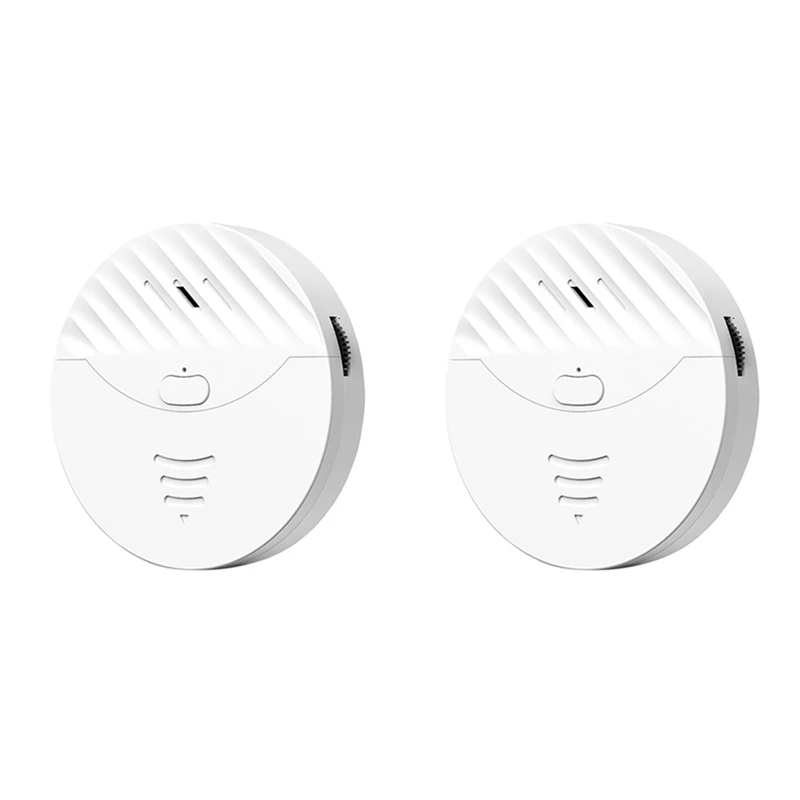 

2X Tuya Smart Wifi Alarm Door And Window Vibration Sensor Security Protection Alert Works With Alexa, Smart Life(White)