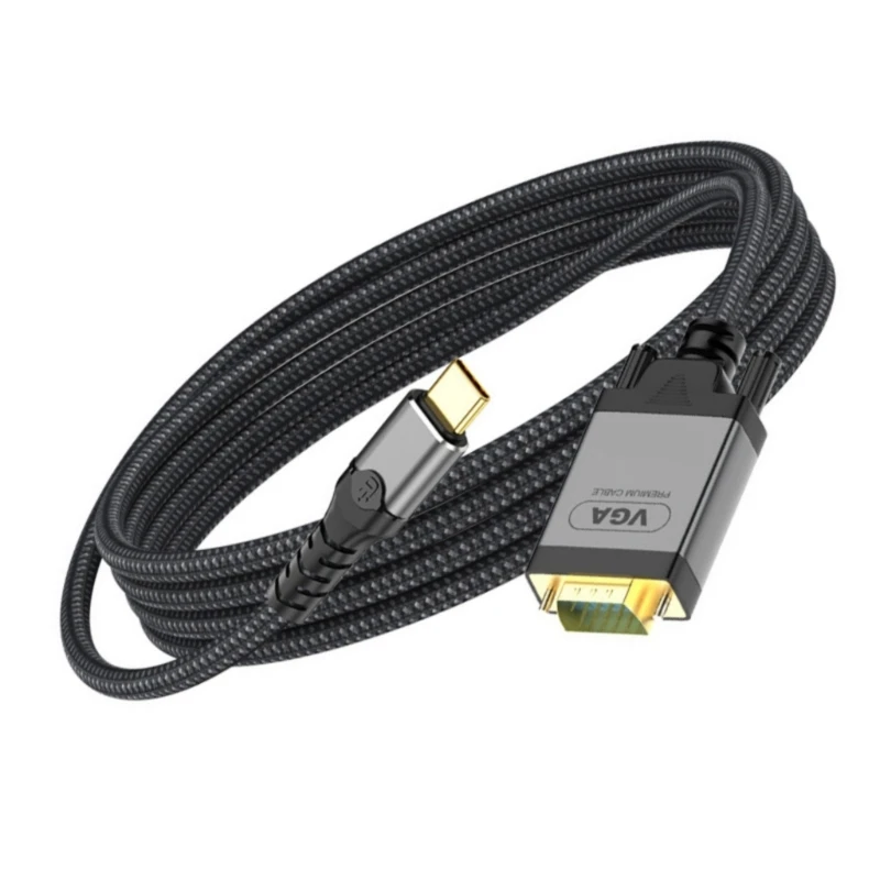 USB 3.1 Type C To VGA Adapter Cable High Clearly Video Transfer Connection