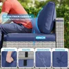 Modular Outdoor Sectional Wicker Patio Conversation Set w/ 2 Pillows, Coffee Table, Cover, Garden Sofas 5