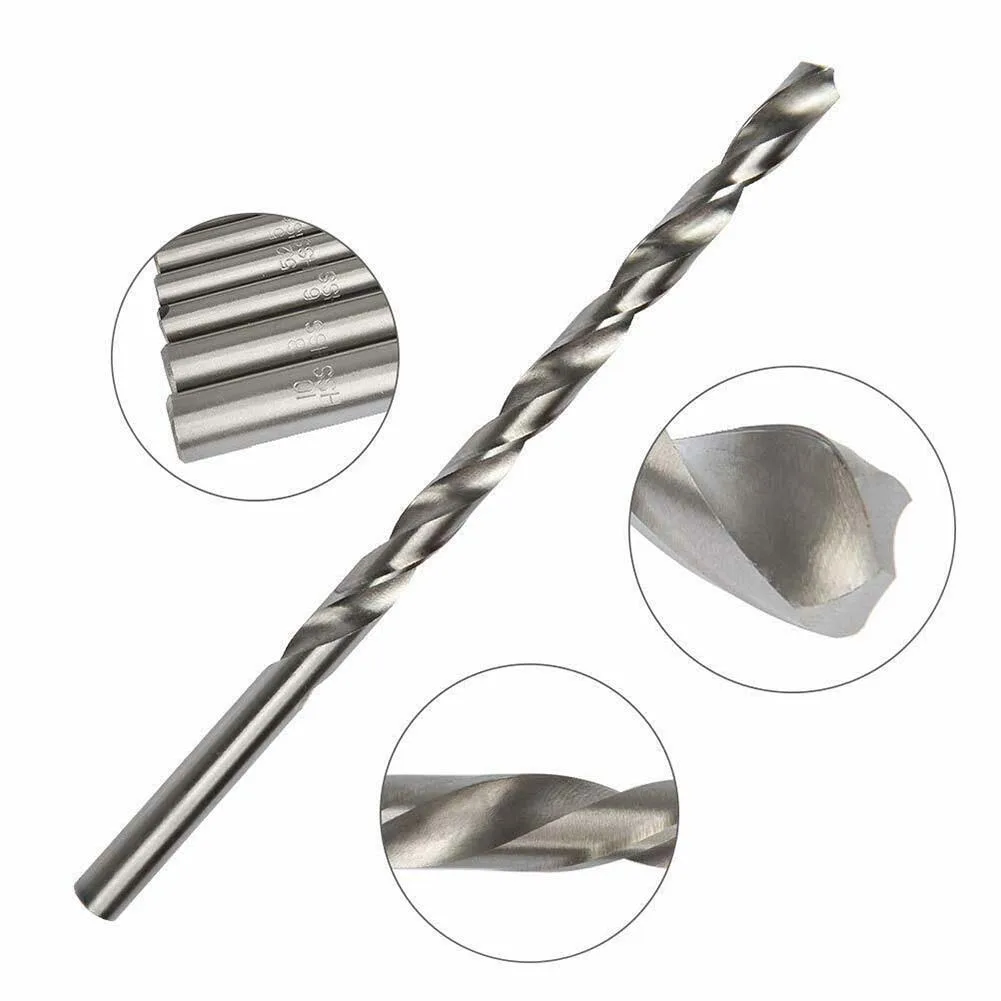 

High quality Durable New Extra Long Drill Bit 2/3/4/5/6/7mm 200mm 4Pcs Drilling tool For aluminum Metal wood Silver