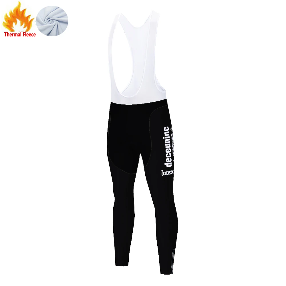 New QUICK STEP team cycling pants bike trousers winter Thermal fleece cycling tights men 9D Pad pantalones bicicleta