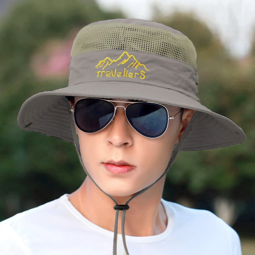 Men Soft Breathable Visor Hat Outdoor Sun Hat 2 Layer