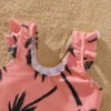 PatPat Family Matching Swimsuit All Over Coconut Tree Print Pink Swim Trunks Shorts and Spaghetti Strap One-Piece Swimsuit 5