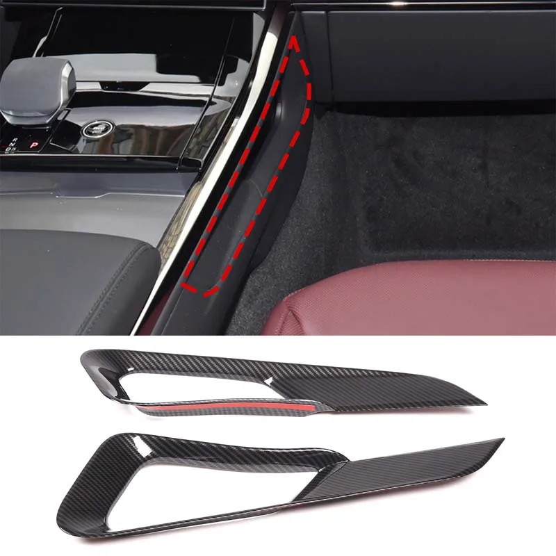 

For Range Rover Sport 2023 2024 ABS carbon fiber Car Center Console Lower Storage Compartment Side Decorative Frame Accessories