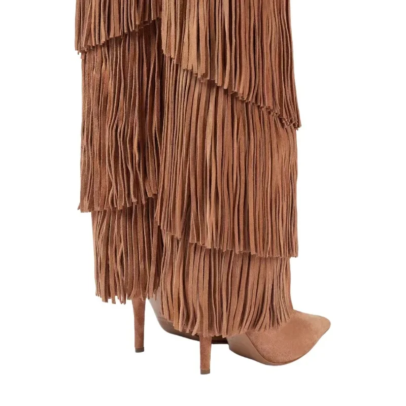 Sarah Retro Tassels Knee-High Boot - Image 3