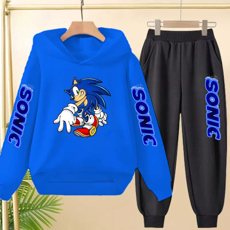 Jungen- und Mädchen-Sportbekleidung, lange Hemden mit Kapuze, modische Sportbekleidung, neue Herbstmode, lange Hosen, Thermohosen, 3–13 Kinder – Detail 15
