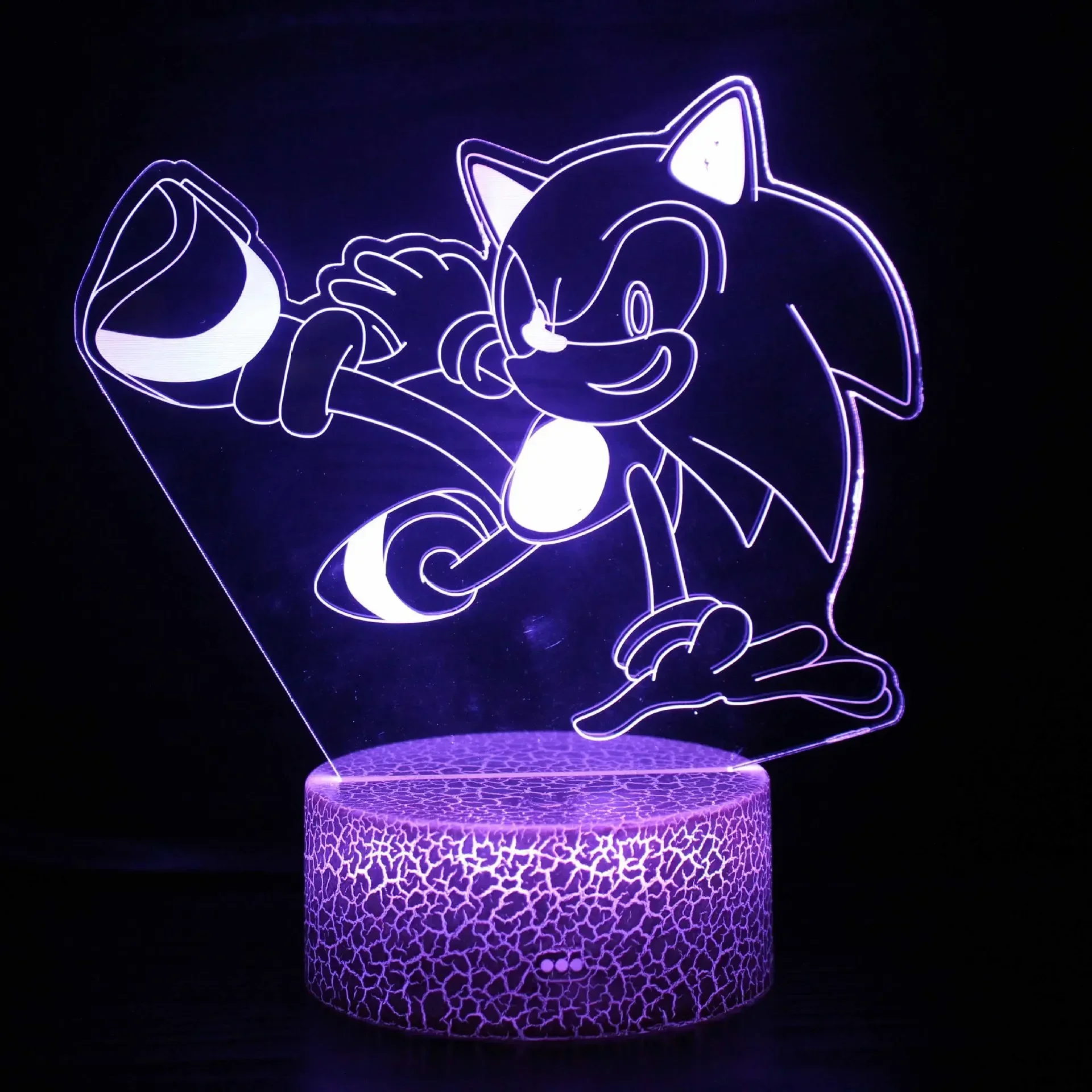thumbnail image 1 of Lámpara de noche LED con diseño de dibujos animados de Sonics en 3D, lámpara de ilusión de anime, 16 colores, lámparas de mesa decorativas, regalos creativos de cumpleaños y Navidad, 1 of 5