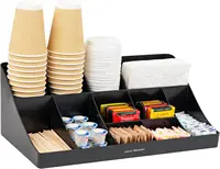 Reader Cup and Condiment Station, Countertop Organizer Coffee Bar, Kitchen, Stirrers, 17.875" L x 9.5" W x 6.625" H 2
