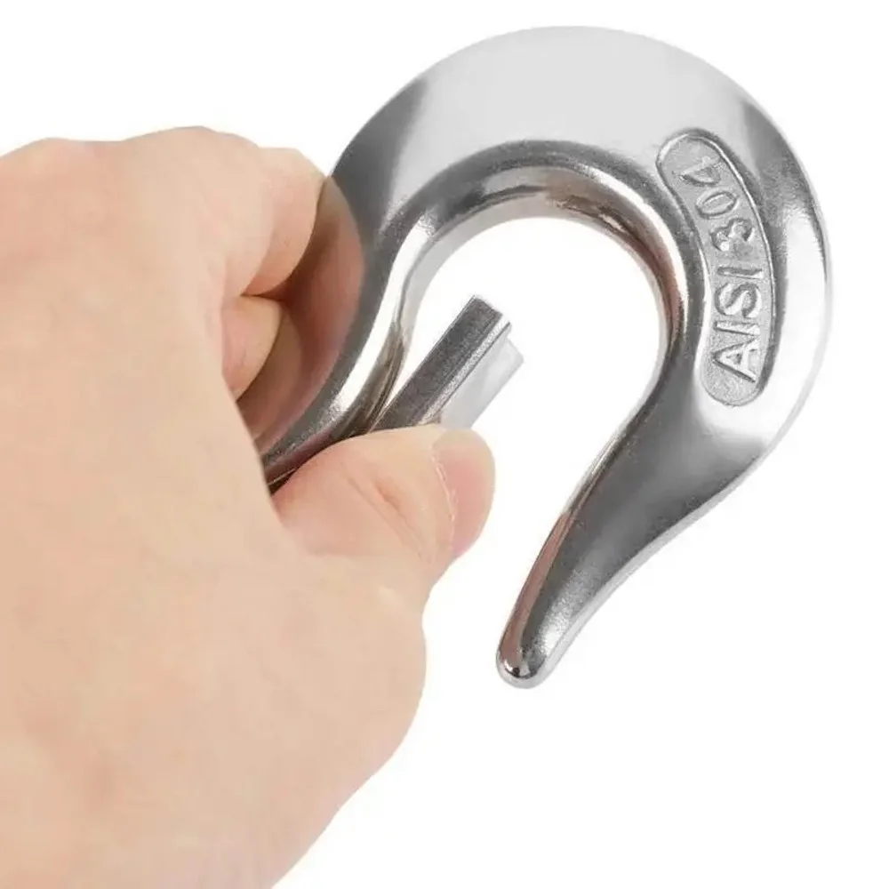 Marine 304 Stainless Steel Lifting Chain Hoist Eye Swivel Rotatable Cargo Hook Shackle Swivel Snap Hook Load 0.15-1.5T
