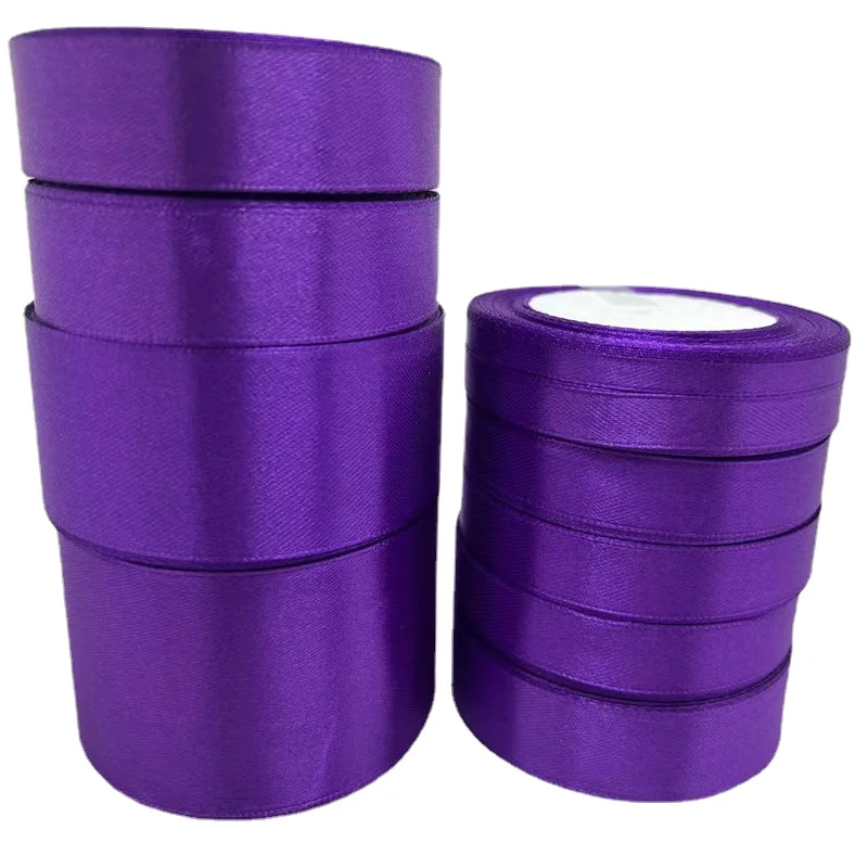 Wide Purple Ribbon Chiffon Ribbon 1.5 Inch Wide - 3 Rolls Total 30