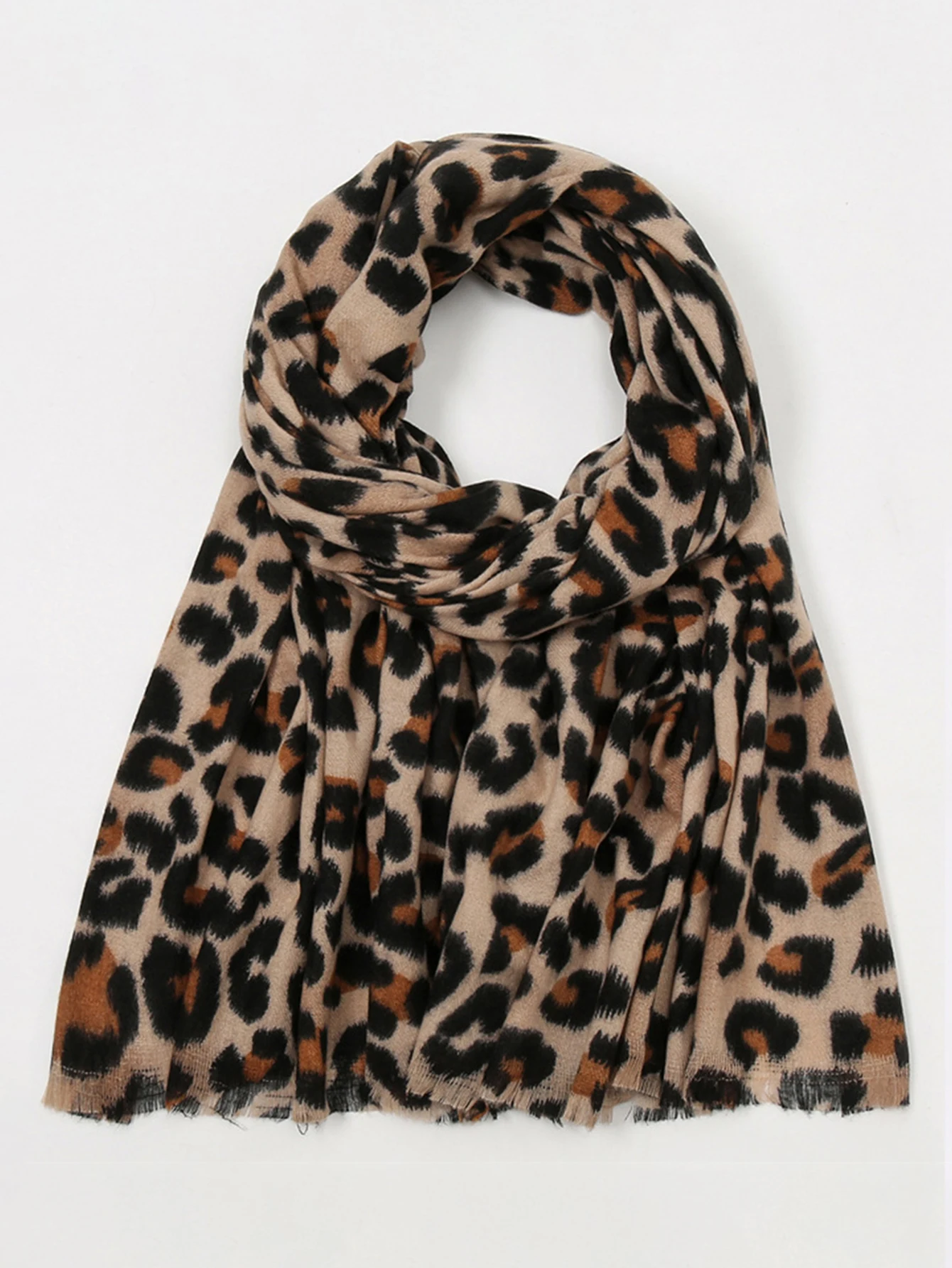 Leopard Scarf Imitation Cashmere Neckerchief For Women Winter Top Selling Scarf Neck Cover Outdoor Windproof Neckerchief 6