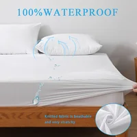 1pc Waterproof Jersey Knit Fitted Sheet, Stretch Breathable Bed Sheet Noiseless Mattress Cover for Bedroom 160x200cm 1
