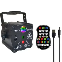 Diodo emissor de luz rgb projeção a laser disco lâmpada sem fio controlador efeito luzes do palco casa decotrativa festa atmosfera noite luz