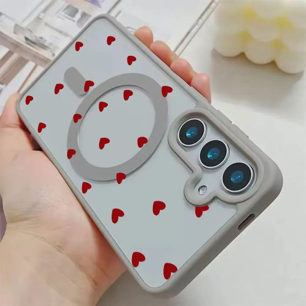 Love Bow Pattern Colorful Hyaline Magsafe Phone Case