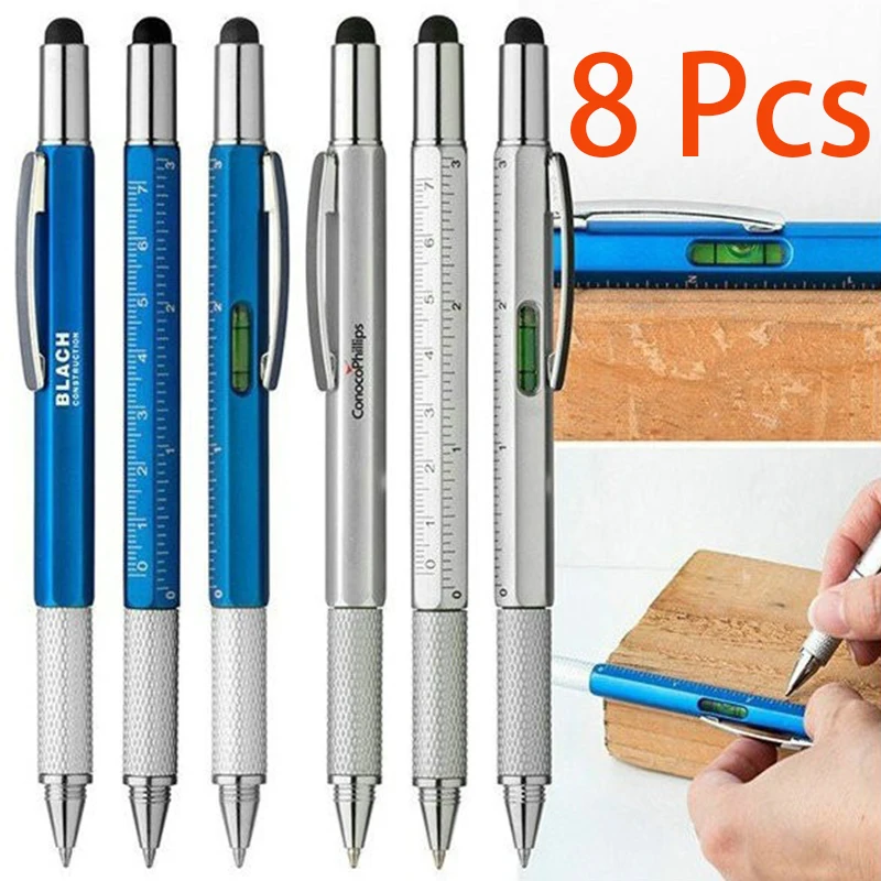 8 Pezzi 6 In 1 Multitool Tech Tool Pen Gadget Cacciavite Penna Regalo Per Uomo