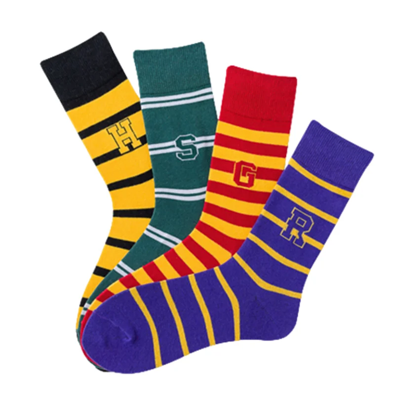 Letter Sock Wizard Magic School Malfoy Family Academy Style Badge Slytherin Cosplay Stripe Accessories Sockings Gift women socks,anime socks,anime stockings