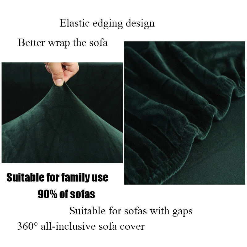 Velvet Sofa Cover Elastic Thick L Shaped Corner Sofa Cover for Living Room 1/2/3/4 Seater Stretch Cover for Sofa Couch Armchair 6
