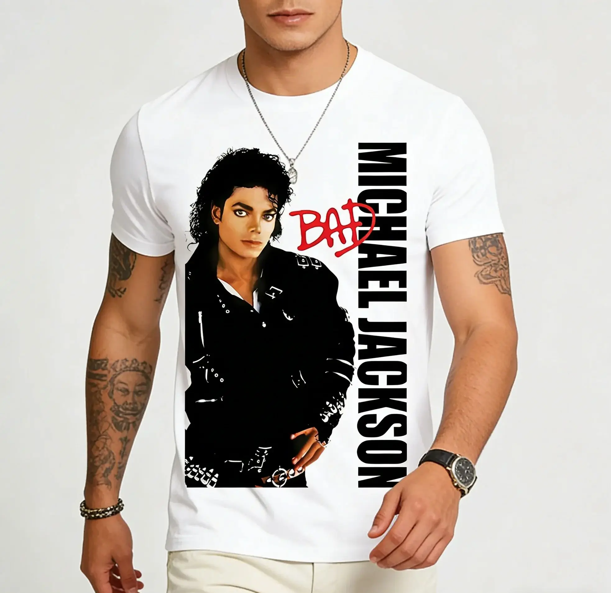 Michael Jackson 3D Print TShirt Oversized Crew Neck Casual Men  Singer Themed Top for Men Children Adults Parent Child  TShirt