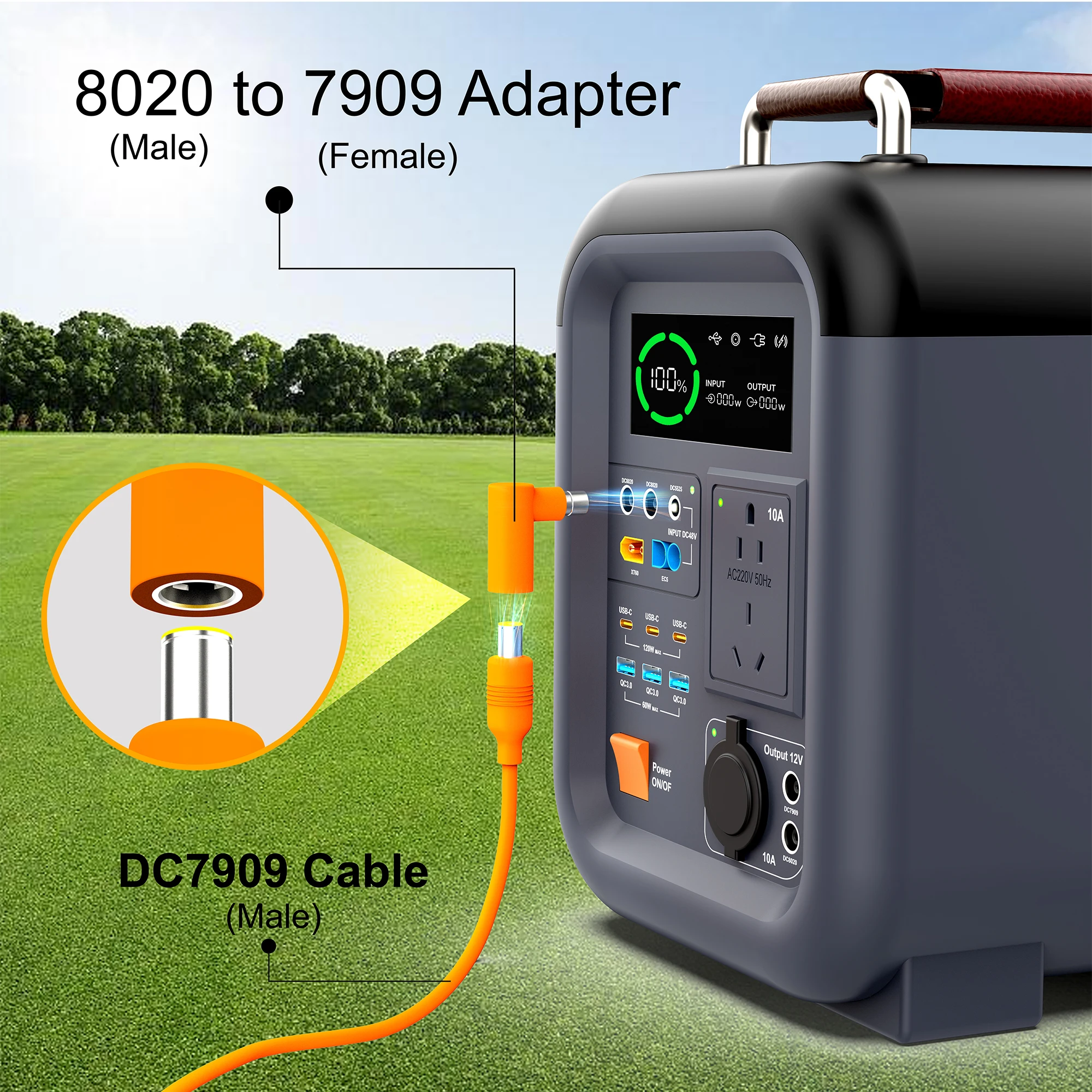 DC 7909 암 커넥터 - DC 8020 수 커넥터 어댑터, 90도 직각 태양광 패널 연결 어댑터 호환