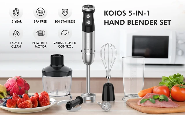 Dropship KOIOS 1000W Immersion Hand Blender, Multifunctional 5-in