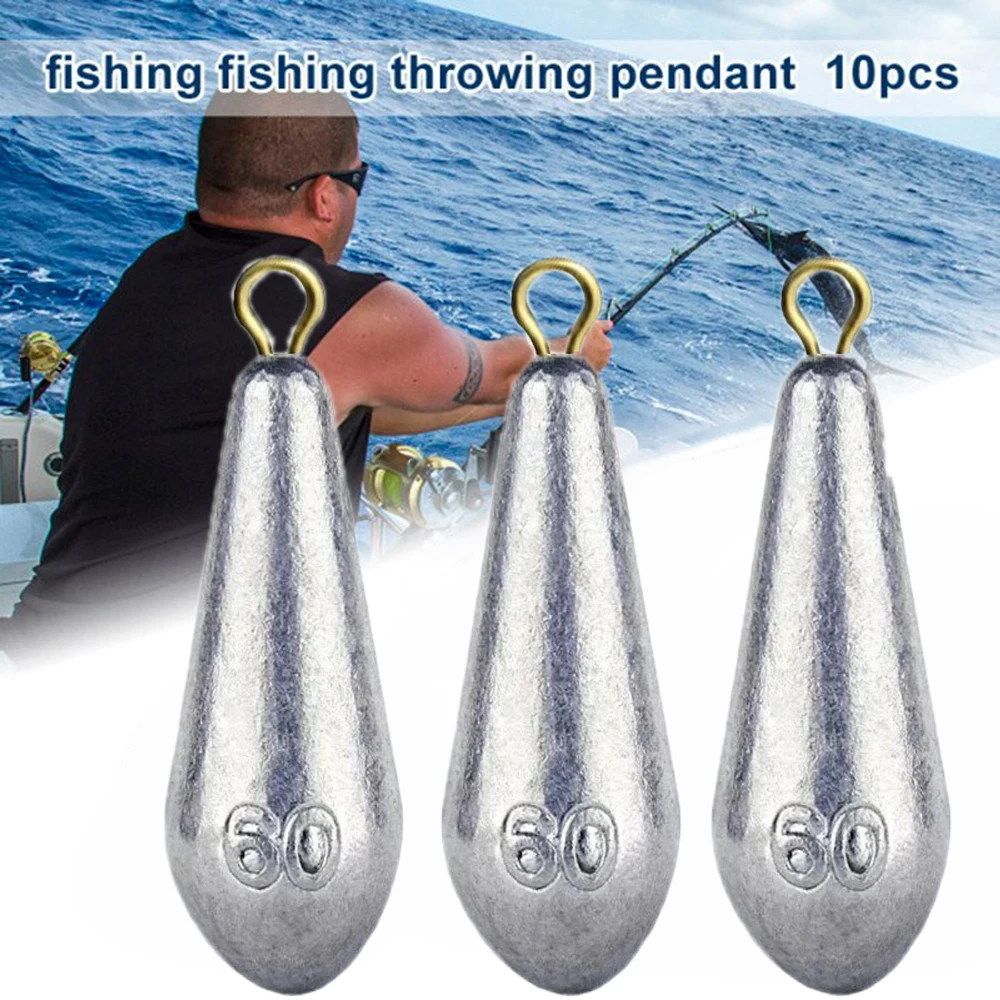 5Pcs/lot Fishing Weight Sinker 10g/15g/20g/30g/40g/50g/60g/70g Water Droplets Lead Weight with Swivel Sinkers Tackle Accessories