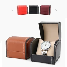 

1 X Luxury Black PU Leather Watch Boxes Wristwatch Gift Packaging Watches Case Jewelry Display Case Single-Grid Gift Storage Box