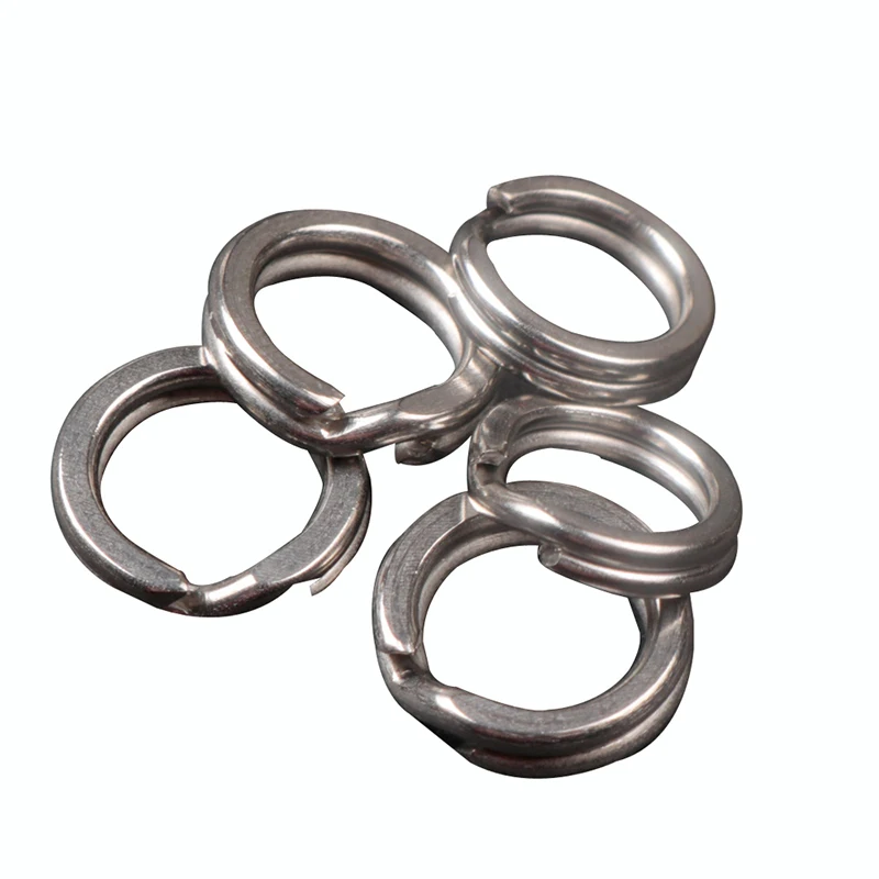 

100pcs Fishing Split Rings 2.5-8MM Crank Hard Bait Snap Silver Stainless Steel Double Loop Split Open Carp Fishing Lure