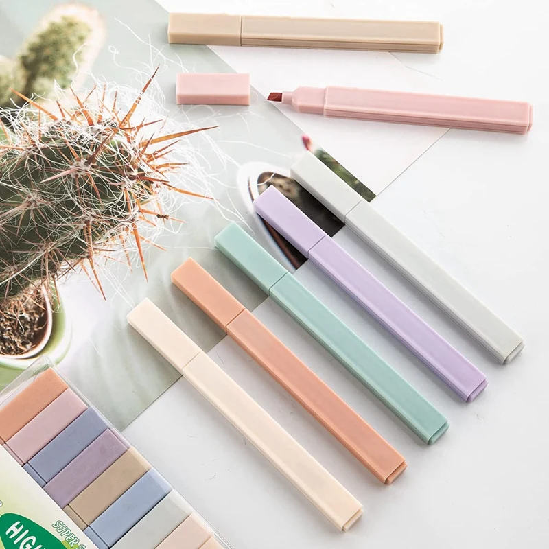 Highlighter, Chisel Tip Marker Pen, Assorted Pastel Colors Color Highlighters  Aesthetic Cute Highlighter for Adults Kids - AliExpress