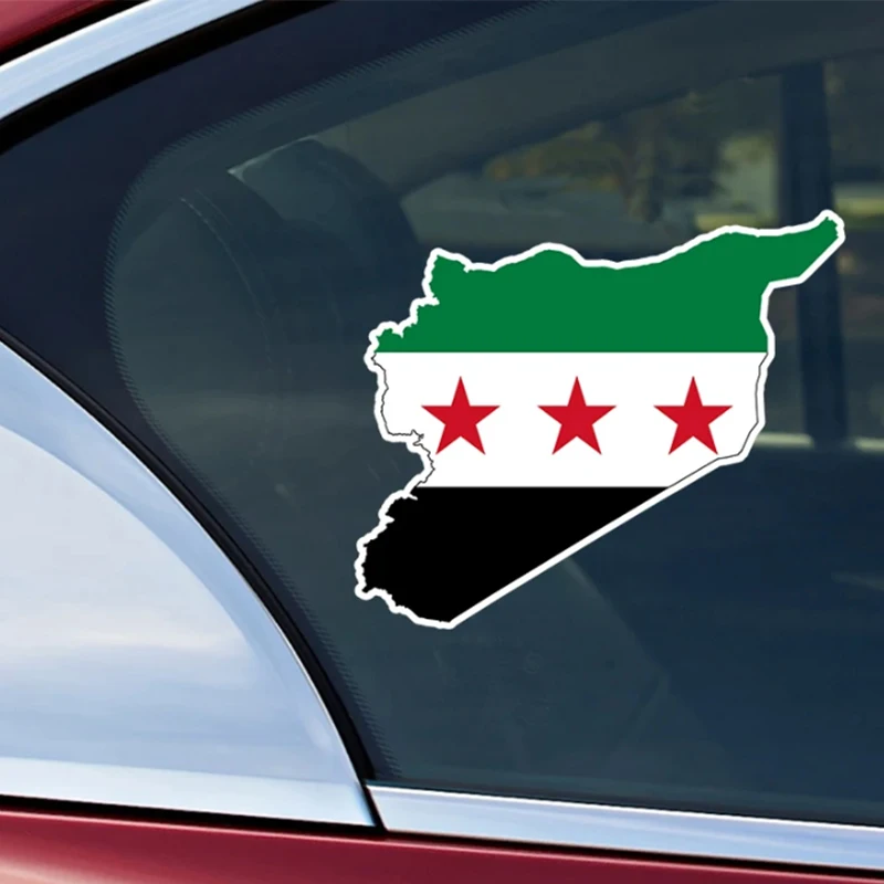 Arab Republic Syria Three Star Flag Car Cup Wrap Transfer Stickers Funny Party Supplies Glass Beer Can Tumbler Party Stickers