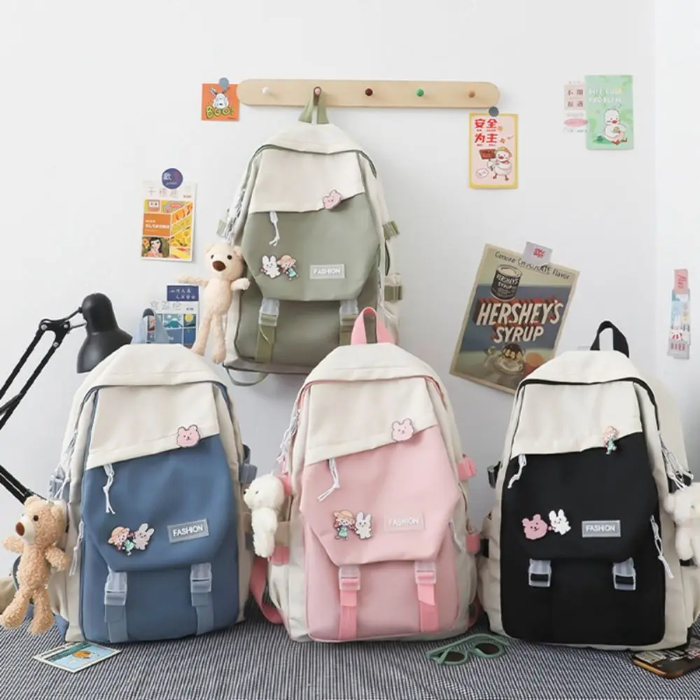 Simple Waterproof Book Bag Nylon Large Capacity Backpack School Rucksack Students 2