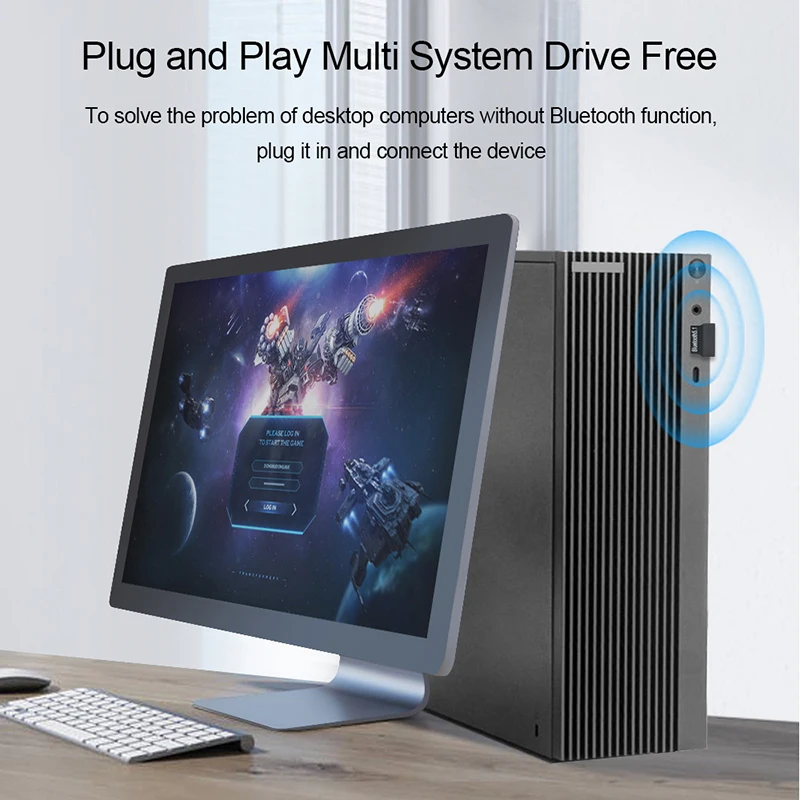USB 블루투스 호환 5.1 어댑터, Aux 전송 음악 수신기, PC 노트북용 어댑터