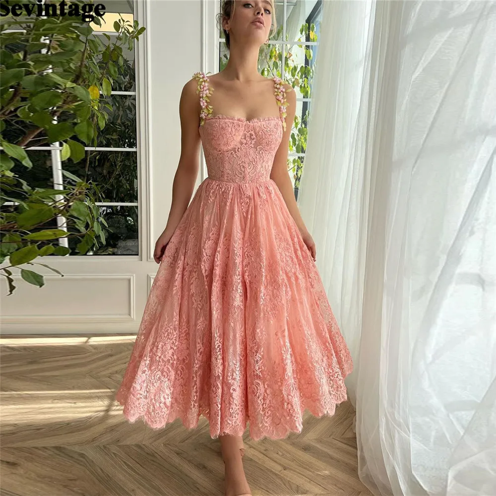 Sevintage wróżka różowa księżniczka suknie balowe Spaghetti z ramiączkami 3D kwiaty plisowana sukienka na powrót do domu vestidos de graduación
