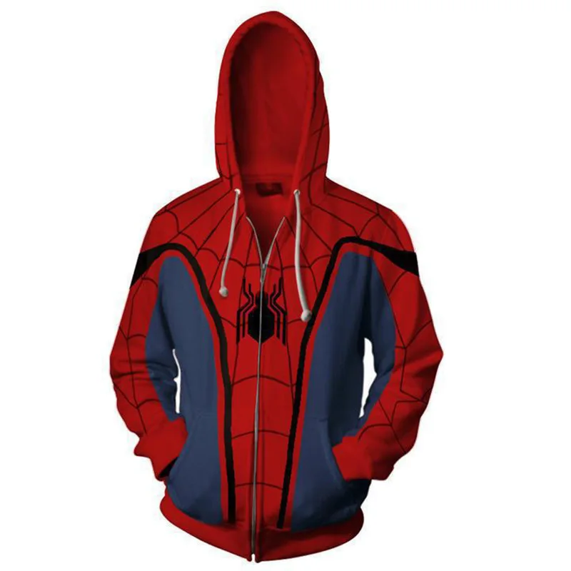 

Anime Superhero Spiderman Hooded Coat Cosplay Costume Men Women 3D Digital Printing Zipper Cardigan Jackets Tops