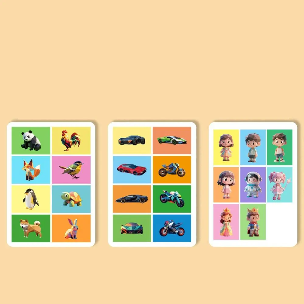 Paper 3D Geometric Sticker Books Educational Toys Montessori DIY Paste Material Kit Car Handmade Animals Sticker Book Toddlers