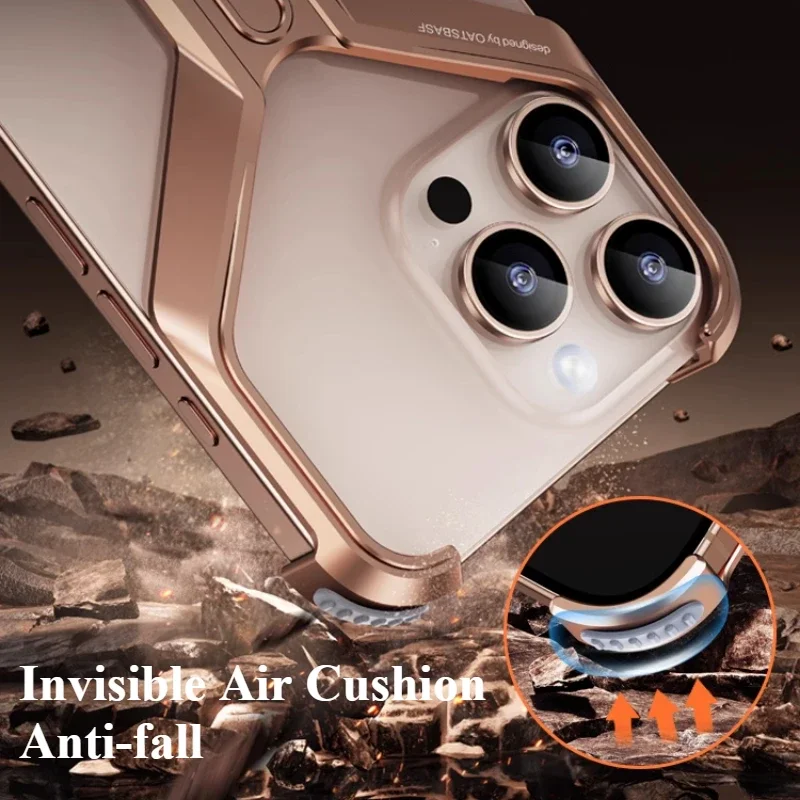 Eary X Metal Case for iPhone 16 Pro Max Phone Case Aluminum Frameless Bumper Grade Shockproof Protector Cover for iPhone 16 Pro