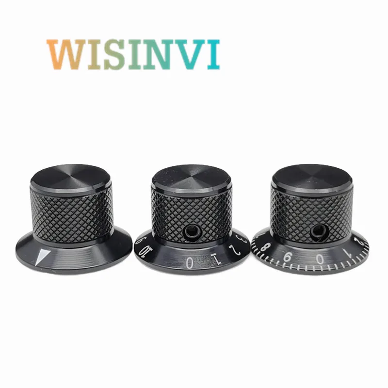 1PCS Aluminum solid core Potentiometer Knob cap Electric guitar volume and tone adjustment knob circular hole 6MM Screw fixation potentiometer knob cap aluminum knob