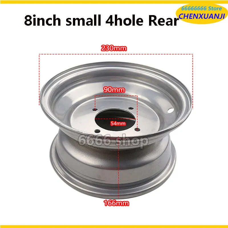 8 Inch 4/3 Hole Wheels Front and Rear Wheel Hub Suitable for Atv Quad ATV Karting 19x7-8 18x9.50-8 21x7-8 Tubeless Tire