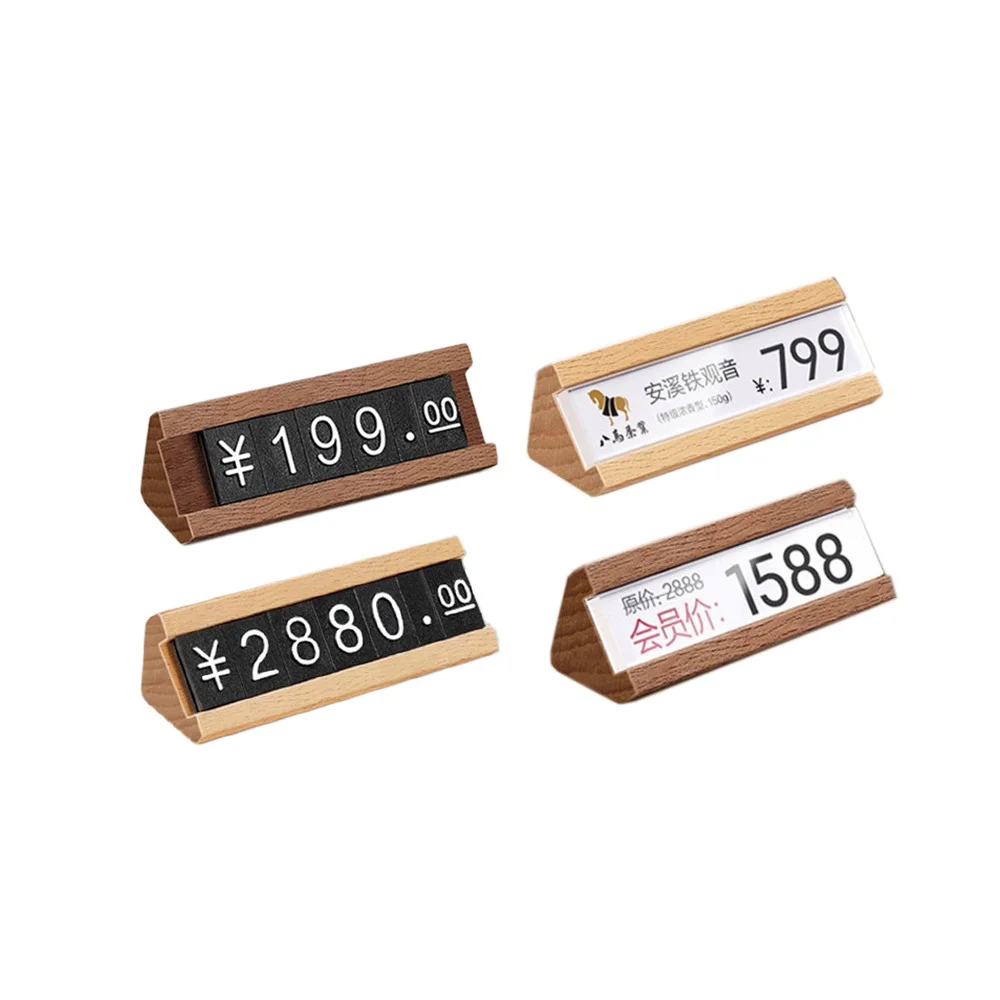 Wood Mini Price Signage Digital Cubes Tags Jewelry Plastic Price Strips Retail  Price Label Sign Holder Display Stand - AliExpress