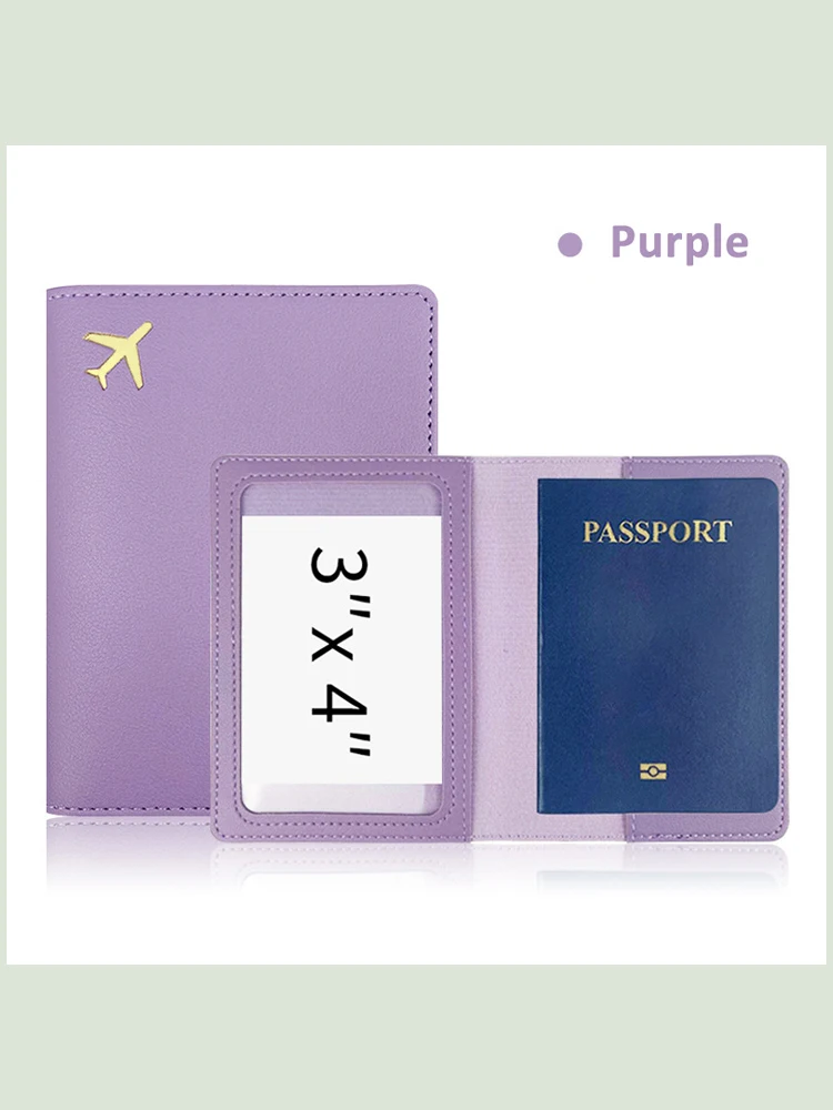 Passport Holder Multi-coloured Foiled Aircraft Leather Passport Case Hand-Stitched PU Passport Holder Cover