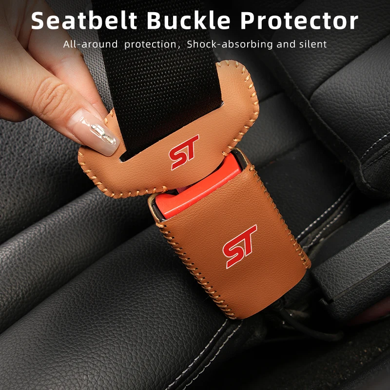 Car Seat Belt Clip Protector Seatbelt Buckle Lock Cover For Ford ST Racing Performance Focus Mk2 Mk3 Fiesta Ranger