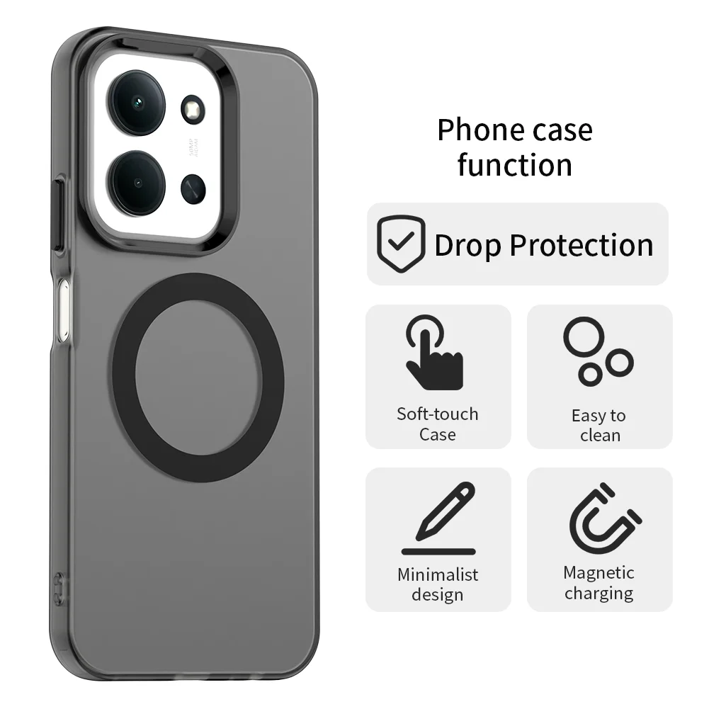 Magnetic Wireless Charging Case with Candy Colors and Transparent Back Shell