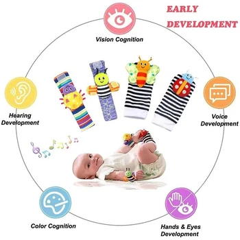 Baby Rattle Socks & Wrist Set 1